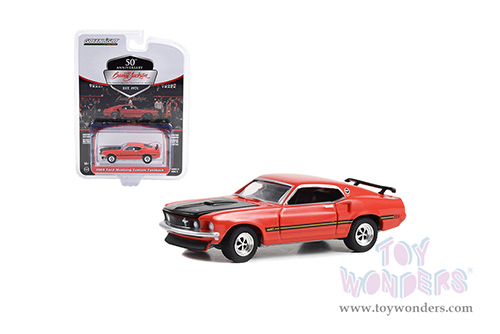 Greenlight - Barrett Jackson Series 11 | Ford Mustang Custom Fastback (Lot #765.1) (1969, 1/64 scale diecast model car, Race Red with Black Hood and Stripes) 37270C/48