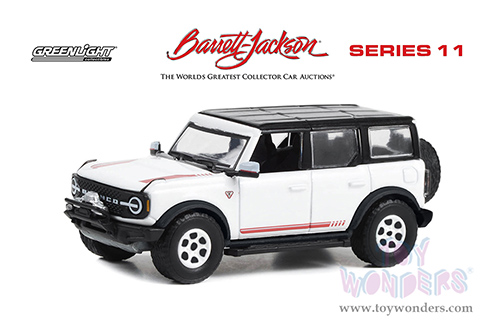 Greenlight - Barrett Jackson Series 11 | Ford Bronco "Bronco 66" First Edition (Lot #3001) (2021, 1/64 scale diecast model car, Oxford White with Black Top) 37270F/48