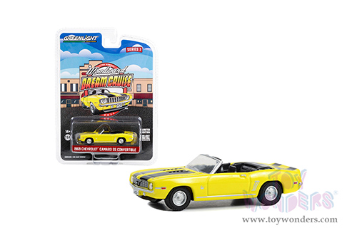 Greenlight - Woodward Dream Cruise Series 1 | Chevrolet&reg; Camaro SS Convertible "17th Annual Woodward Dream Cruise Featured Heritage Vehicle" (2011) (1969, 1/64 scale diecast model car, Yellow with Black Stripes) 37280B/48