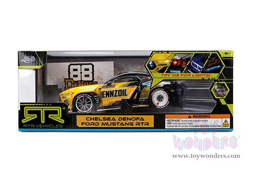 Jada Toys RTR Vehicles - Ford Mustang RTR #88 Chelsea Denofa "Pennzoil" "Formula Drift PRO Championship" (2025) with Lights (2025, 1/24, diecast model car, Yellow/Black/Purple) 37326/4