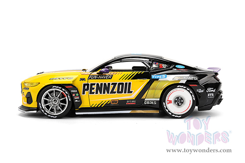 Jada Toys RTR Vehicles - Ford Mustang RTR #88 Chelsea Denofa "Pennzoil" "Formula Drift PRO Championship" (2025) with Lights (2025, 1/24, diecast model car, Yellow/Black/Purple) 37326/4