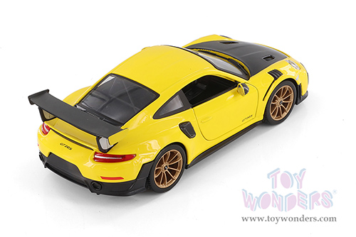 Showcasts® Collectibles - Porsche 911 GT2 RS Hardtop (2018, 1/24 scale diecast model car, Yellow/Black) 37523 MAP: $19.99