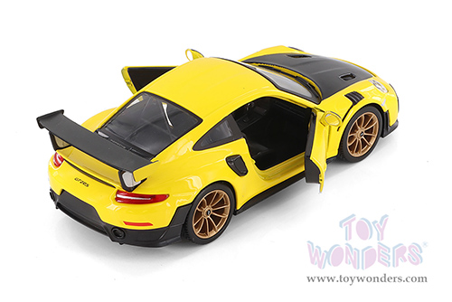 Showcasts® Collectibles - Porsche 911 GT2 RS Hardtop (2018, 1/24 scale diecast model car, Yellow/Black) 37523 MAP: $19.99