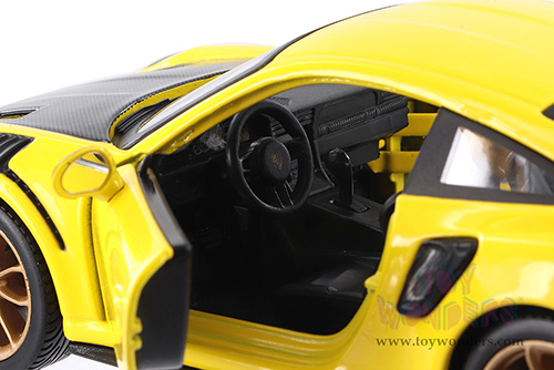 Showcasts® Collectibles - Porsche 911 GT2 RS Hardtop (2018, 1/24 scale diecast model car, Yellow/Black) 37523 MAP: $19.99