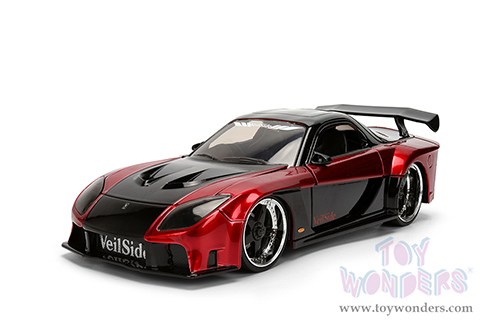 Jada Toys - Metals Die Cast | JDM Tuners™ Mazda RX-7 Widebody (1995, 1/24, diecast model car, Candy Red/Black) 37646