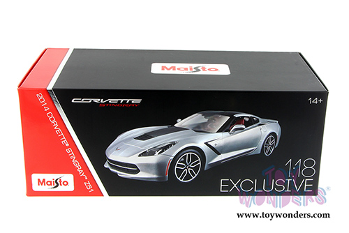 Maisto Exclusive - Corvette Stingray Z51 Hard Top (2014, 1/18 scale diecast model car, Silver) 38132SV