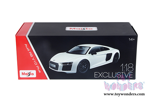 Maisto Exclusive - Audi R8 V10 Plus Hard Top (1/18 scale diecast model car, White) 38135W