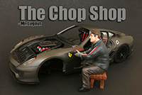 American Diorama Figurine - The Chop Shop Mr. Lugnut Figure (1/18  scale, Black/Blue) 38162