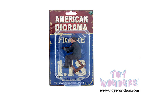 American Diorama Figurine - The Chop Shop Mr. Lugnut Figure (1/18  scale, Black/Blue) 38162