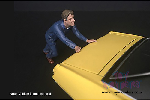 American Diorama Figurine - Mechanic Classic Darwin Pushing (1/18 scale, Blue) 38178