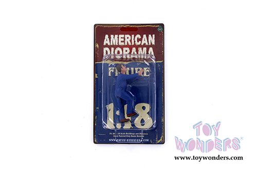 American Diorama Figurine - Mechanic Classic Darwin Pushing (1/18 scale, Blue) 38178