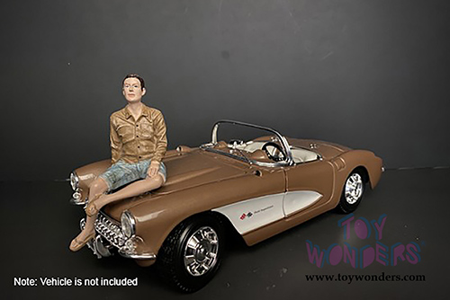 American Diorama Figurine - Seated Couple Series III Figure A (1/18  scale, Blue/Brown) 38217