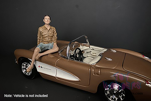 American Diorama Figurine - Seated Couple Series III Figure A (1/18  scale, Blue/Brown) 38217