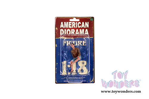 American Diorama Figurine - Seated Couple Series III Figure A (1/18  scale, Blue/Brown) 38217