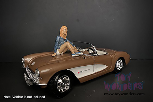 American Diorama Figurine - Seated Couple Series III Figure B (1/24  scale, White/Blue) 38318