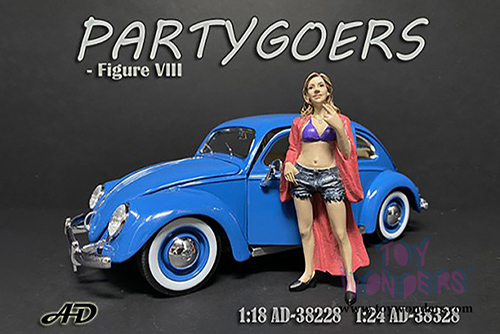 American Diorama Figurine - Partygoers Figure VIII (1/18  scale, Blue/Pink) 38228