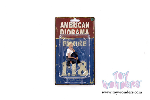 American Diorama Figurine - Car Girl in Tee Michelle Figure (1/18 scale, White/Blue) 38237