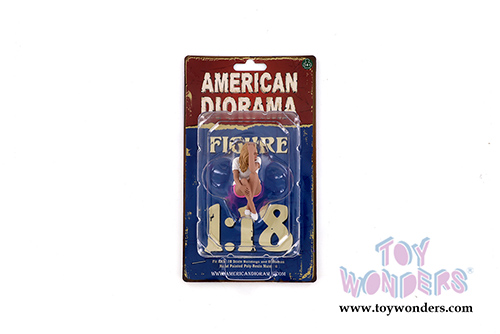 American Diorama Figurine - Car Girl in Tee Madee Figure (1/18 scale, White/Pink) 38239