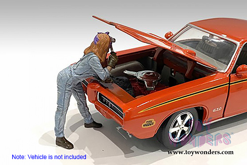 American Diorama Figurine - Retro Female Mechanic I (1/24 scale, Blue) 38344