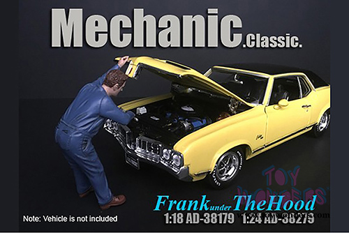 American Diorama Figurine - Mechanic Classic Frank Under the Hood (1/24 scale, Blue) 38279