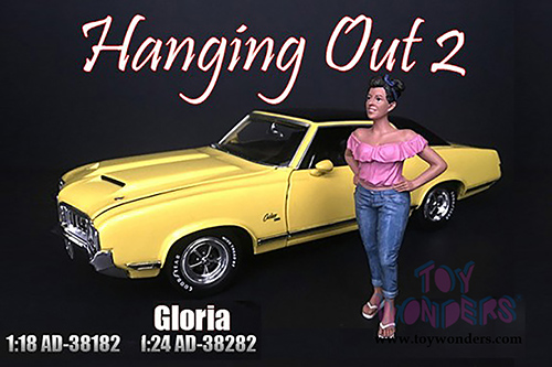 American Diorama Figurine - Hanging Out 2 Gloria Figure (1/24  scale, Pink/Blue) 38282