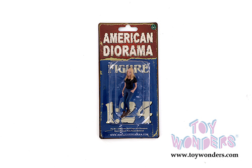 American Diorama Figurine - Car Girl in Tee Rachel Figure (1/24 scale, Black/Blue) 38336