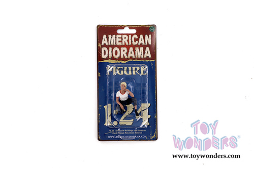 American Diorama Figurine - Car Girl in Tee Michelle Figure (1/24 scale, White/Blue) 38337