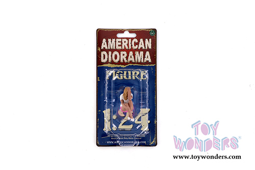 American Diorama Figurine - Car Girl in Tee Madee Figure (1/24 scale, White/Pink) 38339