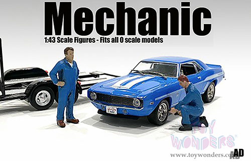 American Diorama Figurines - Mechanic Set II "John and Tony" (Set of 2 figurines, 1/43 scale, Blue) 38358