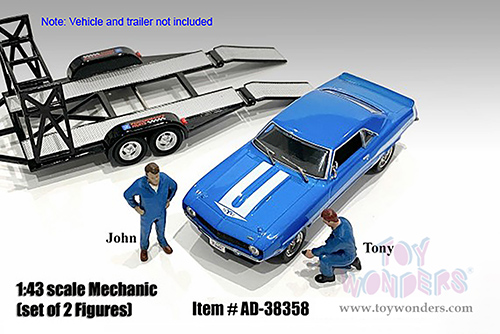 American Diorama Figurines - Mechanic Set II "John and Tony" (Set of 2 figurines, 1/43 scale, Blue) 38358