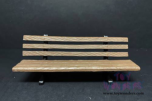 American Diorama Accessories - Park Bench - Set of 2 (1/18  scale, Brown) 38435