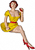 Show product details for Motorhead Miniatures Figurine - Single Doll Paulette (1:24, Yellow) 384YL