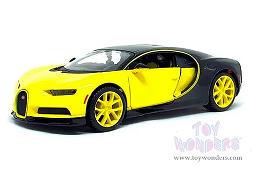 Showcasts® Collectibles - Bugatti Chiron Hardtop (1/24 scale diecast model car, Yellow/Black) 38514YL MAP: $22.99