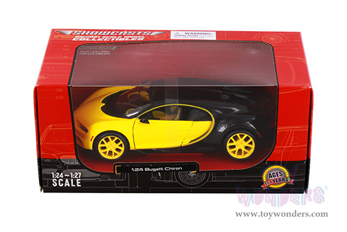 Showcasts® Collectibles - Bugatti Chiron Hardtop (1/24 scale diecast model car, Yellow/Black) 38514YL MAP: $22.99