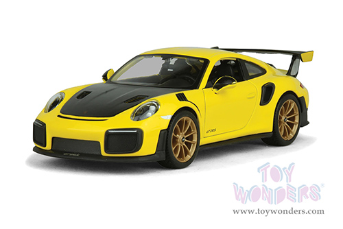 Showcasts® Collectibles - Porsche 911 GT2 RS Hardtop (2018, 1/24 scale diecast model car, Yellow/Black) 38523YL MAP: $22.99
