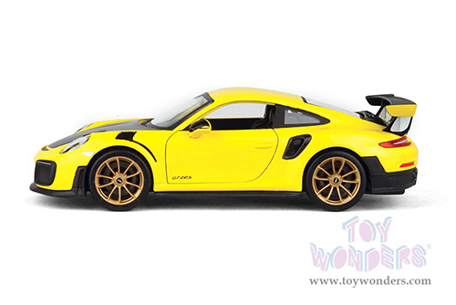 Showcasts® Collectibles - Porsche 911 GT2 RS Hardtop (2018, 1/24 scale diecast model car, Yellow/Black) 38523YL MAP: $22.99