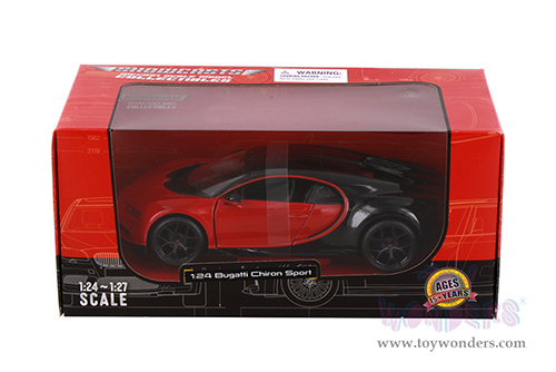 Showcasts® Collectibles - Bugatti Chiron Hardtop (1/24 scale diecast model car, Red/Black) 38524R MAP: $22.99
