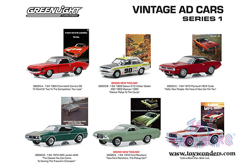 Greenlight - Vintage Ad Cars Series 1 (1/64 scale diecast model car, Asstd.) 39020/6