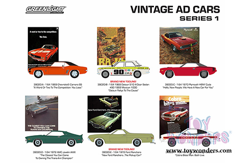 Greenlight - Vintage Ad Cars Series 1 (1/64 scale diecast model car, Asstd.) 39020/6