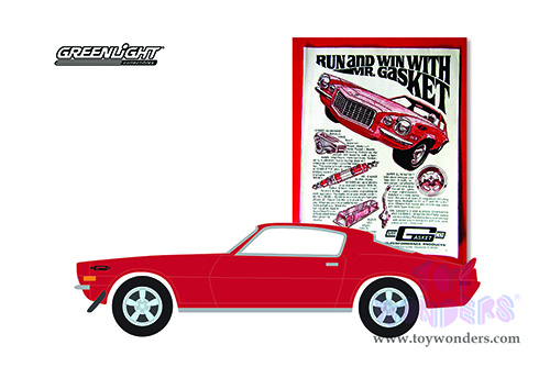 Greenlight - Vintage Ad Cars Series 6 | Chevrolet&reg; Camaro&reg; "Run and Win with Mr. Gasket" (1970, 1/64 scale diecast model car, Red) 39090B/48