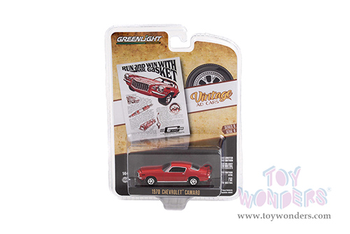 Greenlight - Vintage Ad Cars Series 6 | Chevrolet&reg; Camaro&reg; "Run and Win with Mr. Gasket" (1970, 1/64 scale diecast model car, Red) 39090B/48