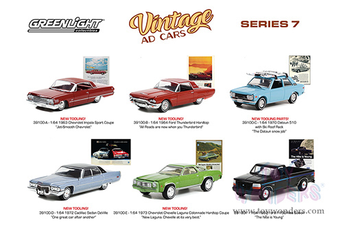 Greenlight - Vintage Ad Cars Series 7 (1/64 scale diecast model car, Asstd.) 39100/48