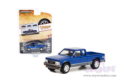 Greenlight - Vintage Ad Cars Series 8 | GMC Sonoma Pickup Truck "It's Not Just A Truck Anymore" (1991, 1/64 scale diecast model car, Blue Metallic and Gray) 39110F/48