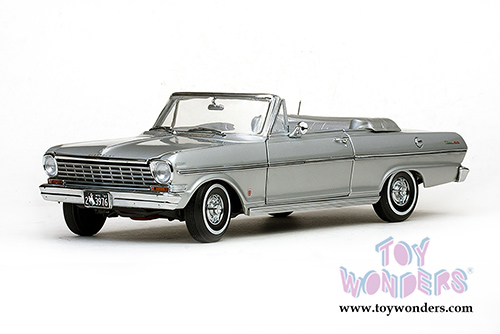 Sun Star USA - Chevrolet Nova Open Convertible (1963, 1/18 scale diecast model car, Satin Silver) 3976