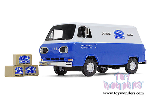 First Gear - Ford Tractor Parts and Service Ford Econoline Van with Three Boxes (1960, 1/25 scale diecast model car, White/Blue) 40-0394