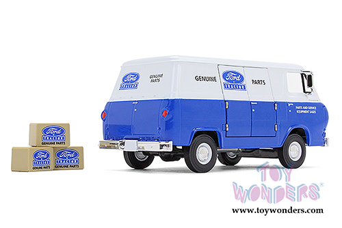 First Gear - Ford Tractor Parts and Service Ford Econoline Van with Three Boxes (1960, 1/25 scale diecast model car, White/Blue) 40-0394