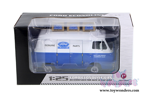 First Gear - Ford Tractor Parts and Service Ford Econoline Van with Three Boxes (1960, 1/25 scale diecast model car, White/Blue) 40-0394