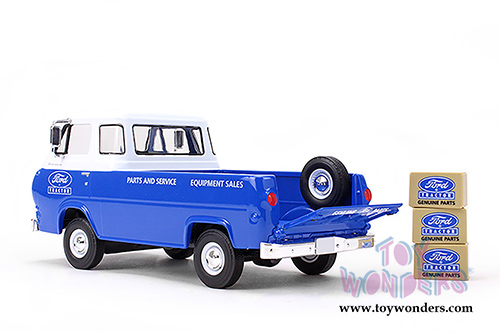 First Gear - Ford Tractor Parts and Service Ford Econoline Pick-Up with Three Boxes (1960, 1/25 scale diecast model car, White/Blue) 40-0395