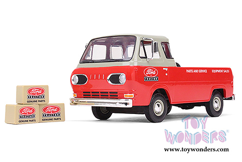 First Gear - Ford Tractor Parts and Service Ford Econoline Pickup with Three Boxes (1960, 1/25 scale diecast model car, Cream/Red) 40-0396