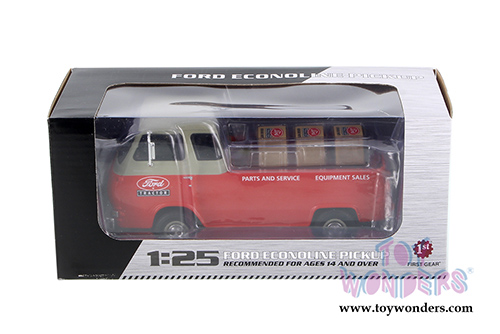 First Gear - Ford Tractor Parts and Service Ford Econoline Pickup with Three Boxes (1960, 1/25 scale diecast model car, Cream/Red) 40-0396
